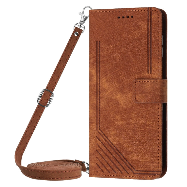 Skin Feel Stripe Pattern Leather Phone Case with Lanyard, For Infinix Note 40 4G, For Infinix Hot 40 / 40 Pro, For Infinix Hot 40i, For Infinix Smart 8