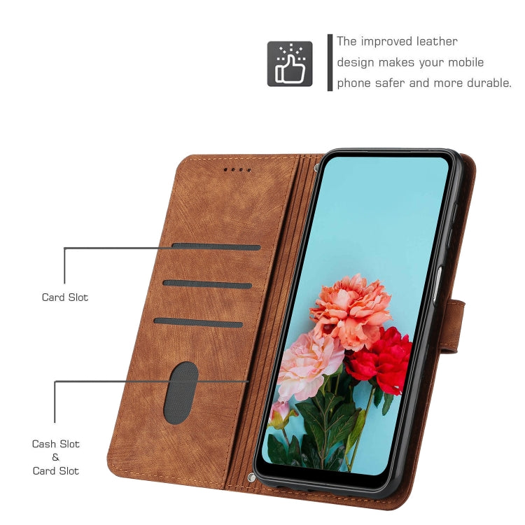 Skin Feel Stripe Pattern Leather Phone Case with Lanyard, For Infinix Note 40 4G, For Infinix Hot 40 / 40 Pro, For Infinix Hot 40i, For Infinix Smart 8
