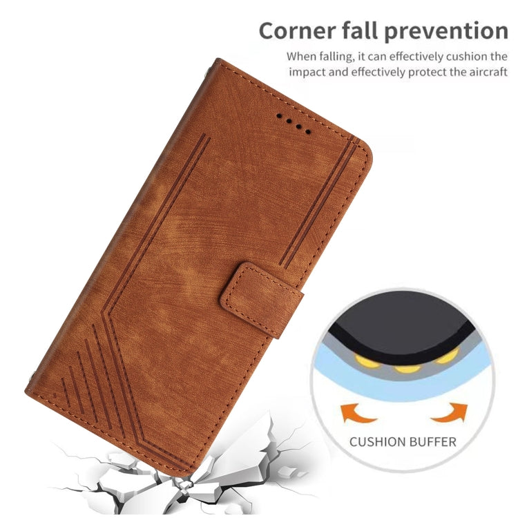Skin Feel Stripe Pattern Leather Phone Case with Lanyard, For Infinix Note 40 4G, For Infinix Hot 40 / 40 Pro, For Infinix Hot 40i, For Infinix Smart 8