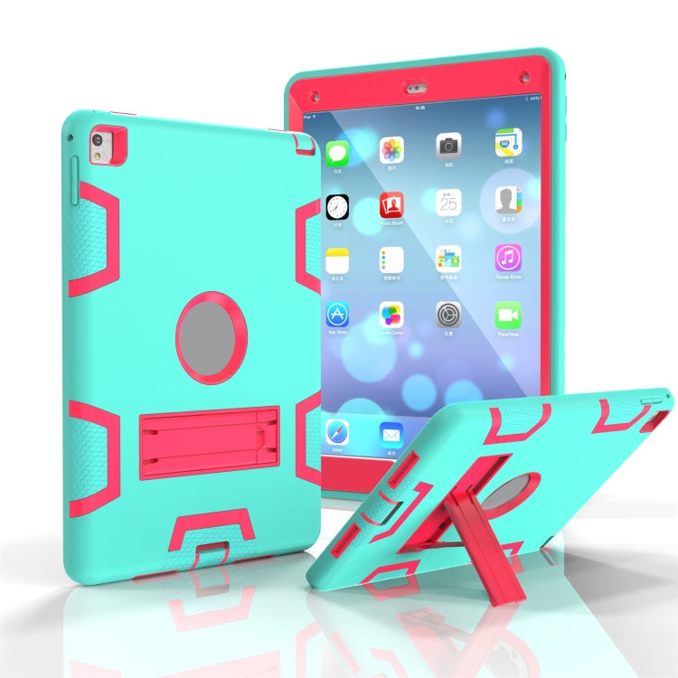 Shockproof PC + Silicone Protective Case，with Holder, For iPad 9.7(2017)