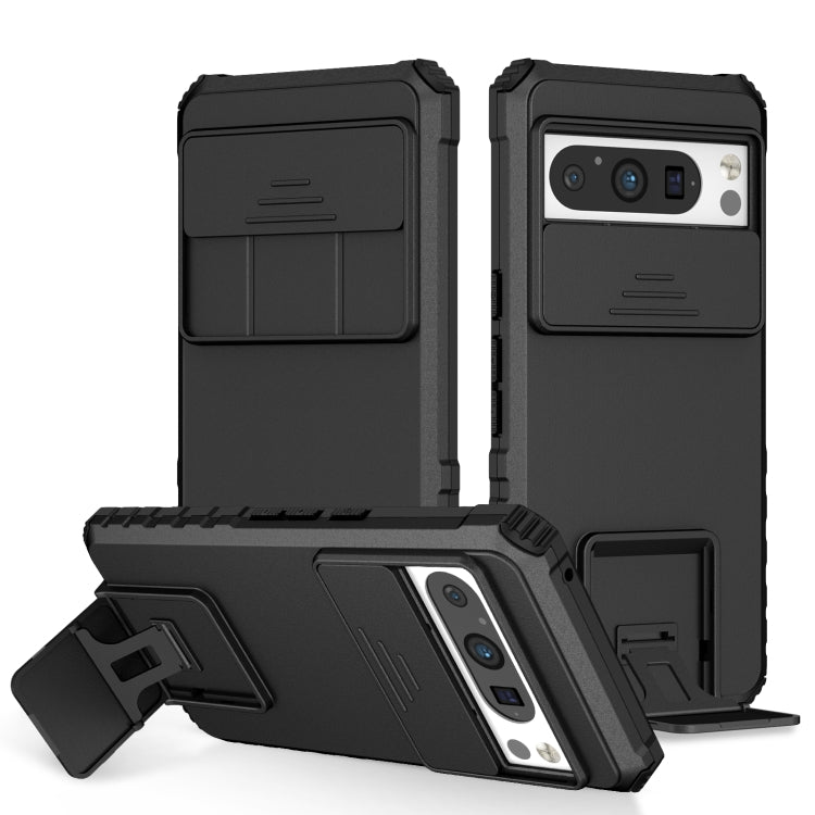 Stereoscopic Holder Sliding Camshield Phone Case, For Google Pixel 9 Pro XL, For Google Pixel 9 Pro, For Google Pixel 8 Pro