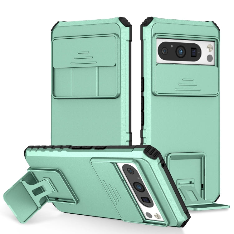 Stereoscopic Holder Sliding Camshield Phone Case, For Google Pixel 9 Pro XL, For Google Pixel 9 Pro, For Google Pixel 8 Pro
