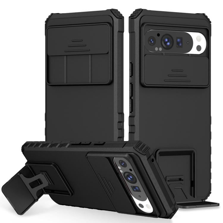 Stereoscopic Holder Sliding Camshield Phone Case, For Google Pixel 9 Pro XL, For Google Pixel 9 Pro, For Google Pixel 8 Pro