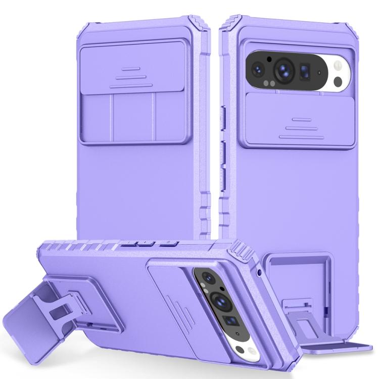 Stereoscopic Holder Sliding Camshield Phone Case, For Google Pixel 9 Pro XL, For Google Pixel 9 Pro, For Google Pixel 8 Pro