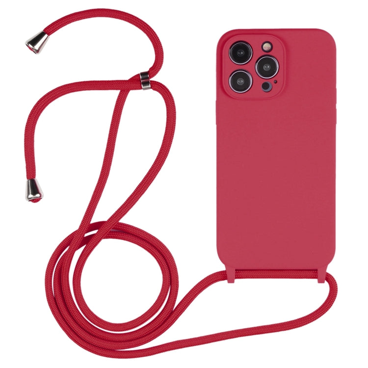 Crossbody Lanyard Liquid Silicone Case, For iPhone 15 Pro