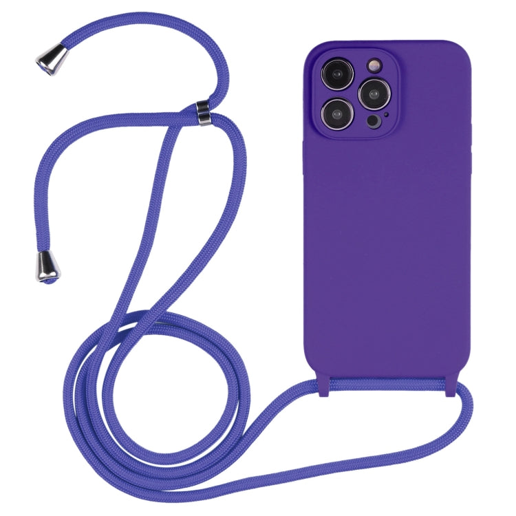 Crossbody Lanyard Liquid Silicone Case, For iPhone 15 Pro