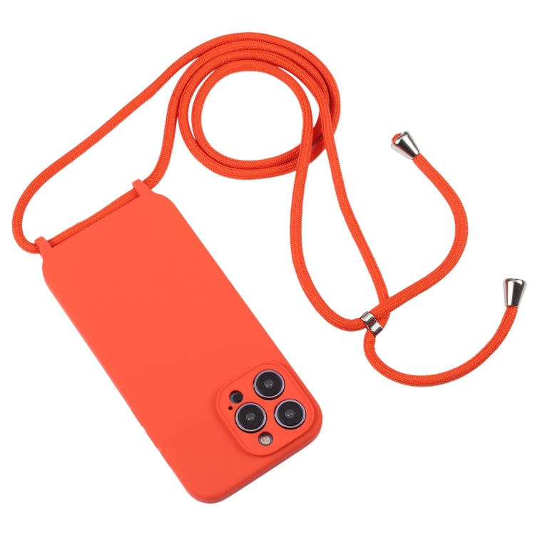 Crossbody Lanyard Liquid Silicone Case, For iPhone 15 Pro Max