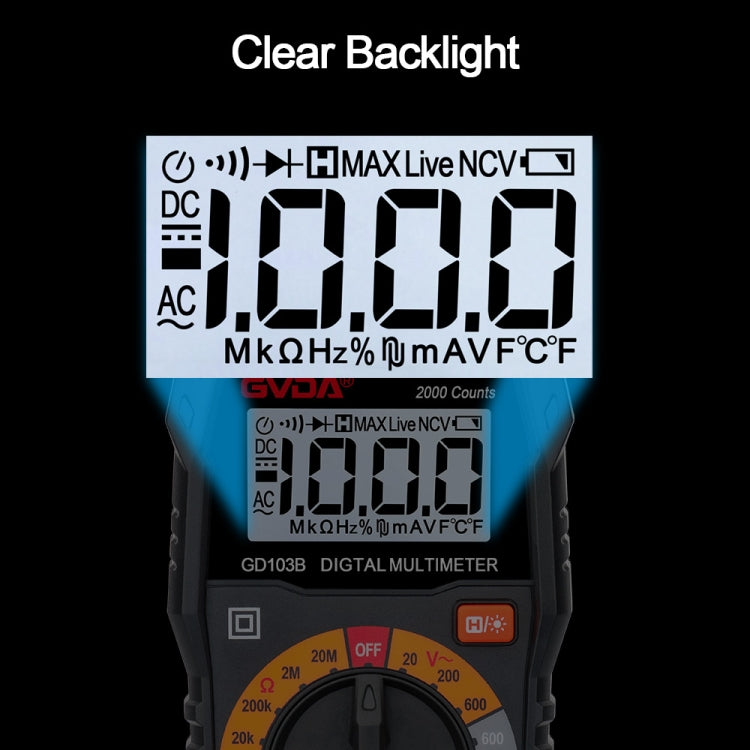 GVDA GD103B Multifunctional Digital Multimeter DMM Voltmeter, GD103B
