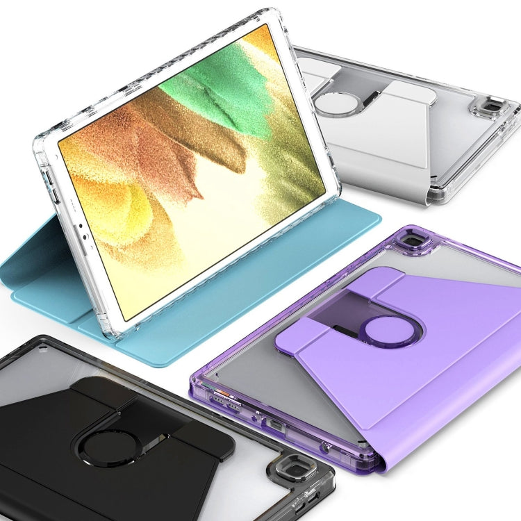 For Samsung Galaxy Tab A7 Lite T220 Clear 360 Rotation Stand Smart Leather Tablet Case(Black)