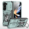 For Samsung Galaxy Z Fold5 5G Armor PC  TPU Camera Shield Phone Case(Alpine Green)