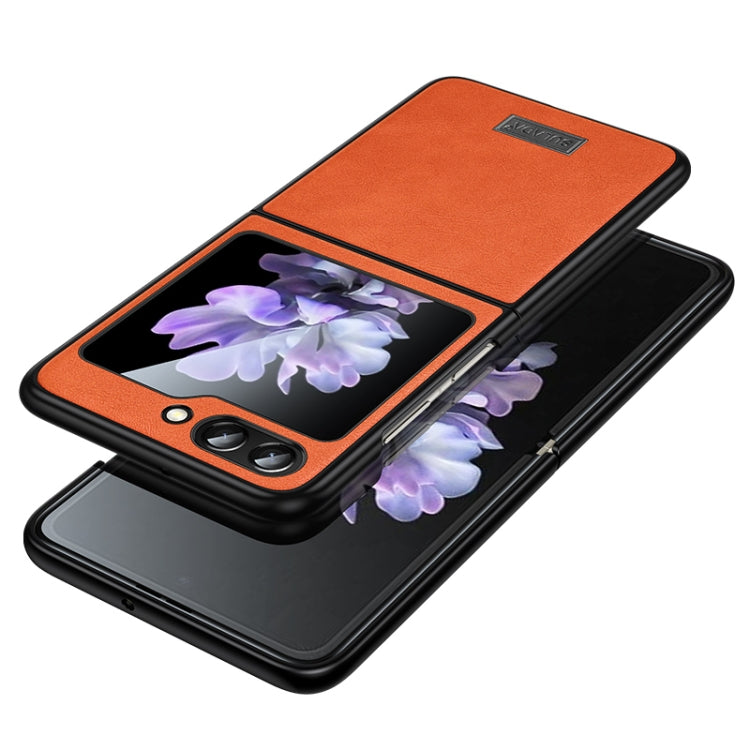 SULADA Shockproof TPU + Handmade Leather Phone Case, For Samsung Galaxy Z Flip6 / Flip7 FE, For Samsung Galaxy Z Flip5, For Samsung Galaxy Z Flip4
