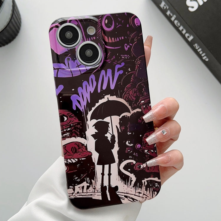 Painted Pattern Precise Hole PC Phone Case, For iPhone 14