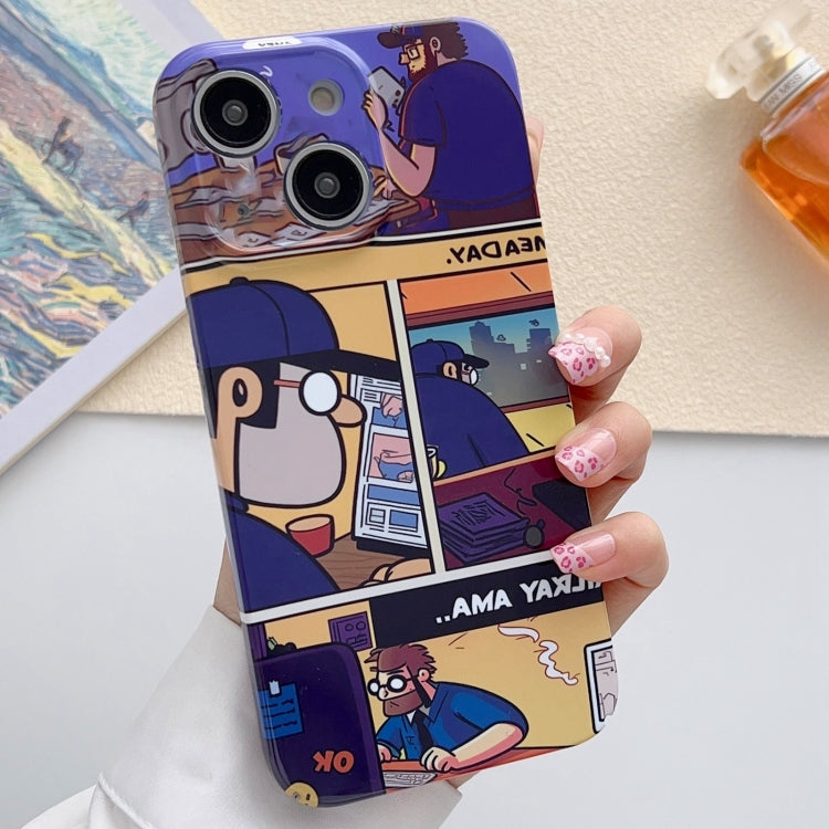 Painted Pattern Precise Hole PC Phone Case, For iPhone 14