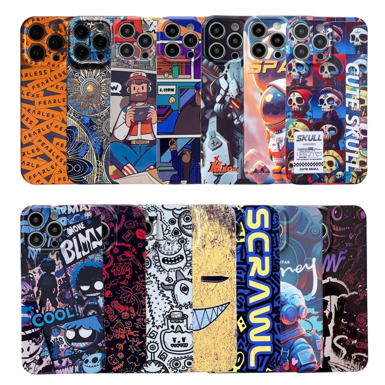 For iPhone 12 Pro Painted Pattern Precise Hole PC Phone Case(Block Monster)
