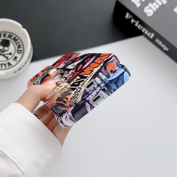 For iPhone 12 Pro Painted Pattern Precise Hole PC Phone Case(Block Monster)