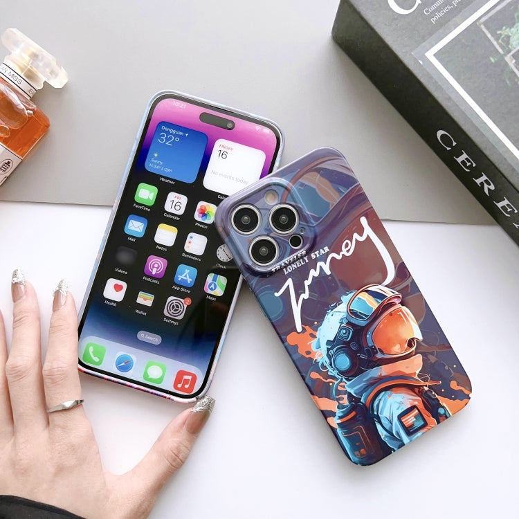 For iPhone 12 Pro Max Painted Pattern Precise Hole PC Phone Case(Green SCR)