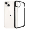For iPhone 15 Frosted TPU  Transparent PC Phone Case(Black)