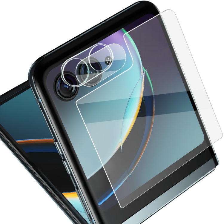 For Motorola Moto Razr 40 Ultra 1 Sets imak Integrated Lens Film + Glass Rear Screen Sticker