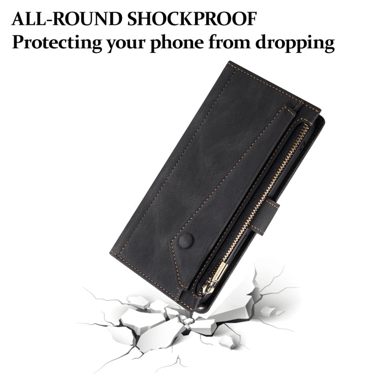 ESEBLE Retro Frosted RFID Flip Leather Phone Case, For iPhone 15 Pro, For iPhone 15 Plus, For iPhone 15