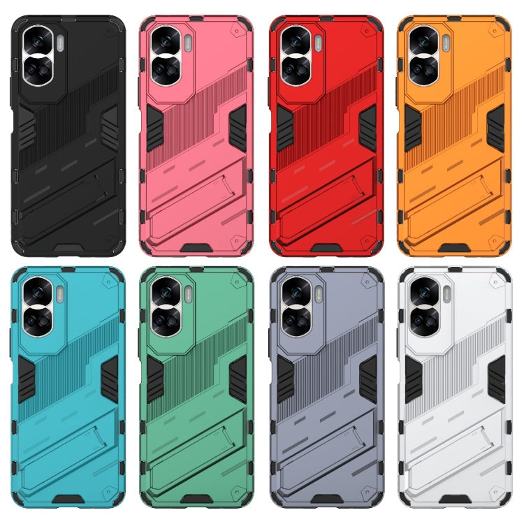 For Honor 90 Lite 5G Global Punk Armor 2 in 1 PC + TPU Phone Case with Holder(Black)