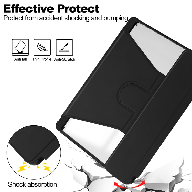 360 Rotation Transparent Smart Leather Case with Keyboard, For Samsung Galaxy Tab S9, For Samsung Galaxy Tab S9+