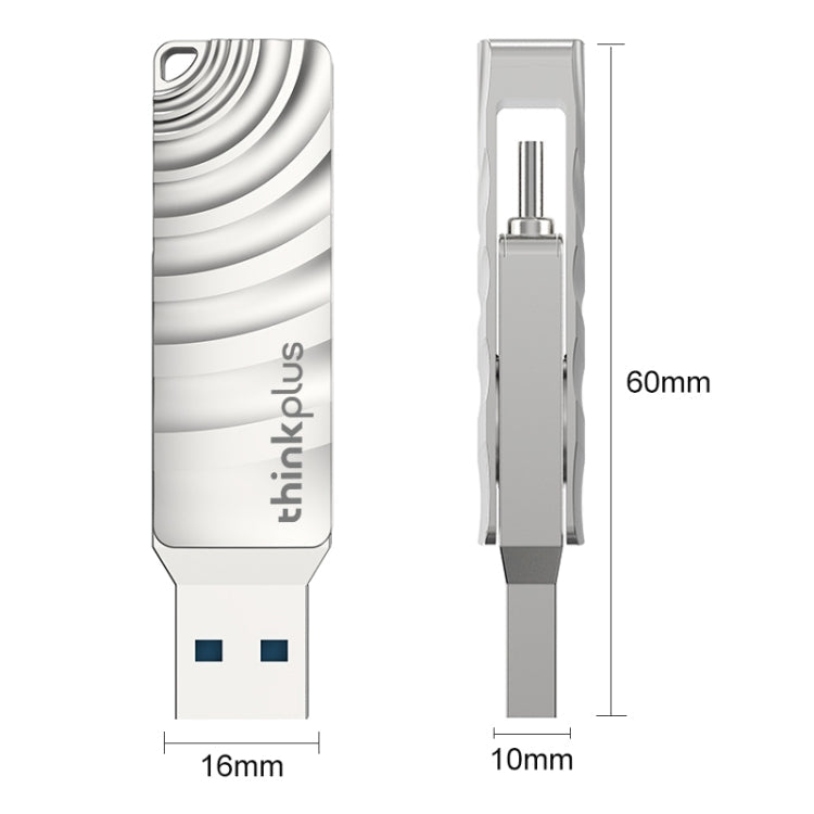 Lenovo Thinkplus MU232 USB 3.2 + USB-C / Type-C Dual Head Flash Drive, Memory:256GB