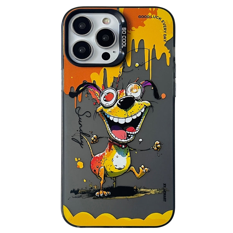 Double Layer Color Silver Series Animal Oil Painting Phone Case, For iPhone 12 Pro Max