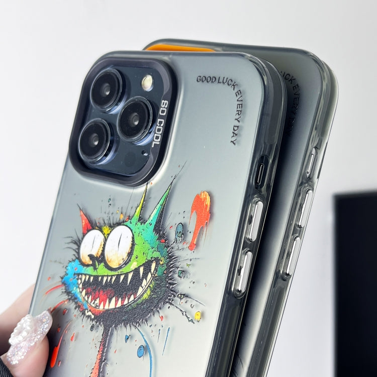 Double Layer Color Silver Series Animal Oil Painting Phone Case, For iPhone 11