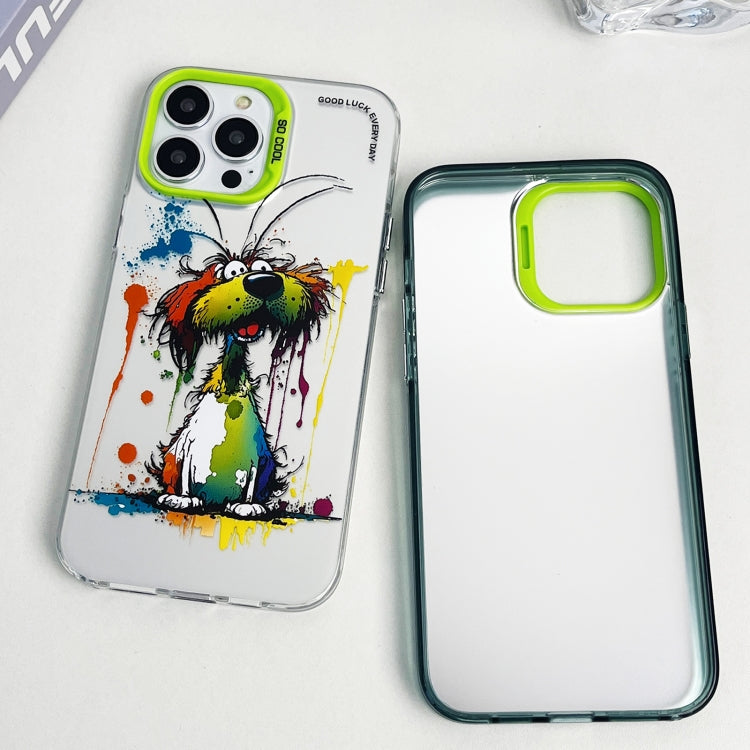 Double Layer Color Silver Series Animal Oil Painting Phone Case, For iPhone 12