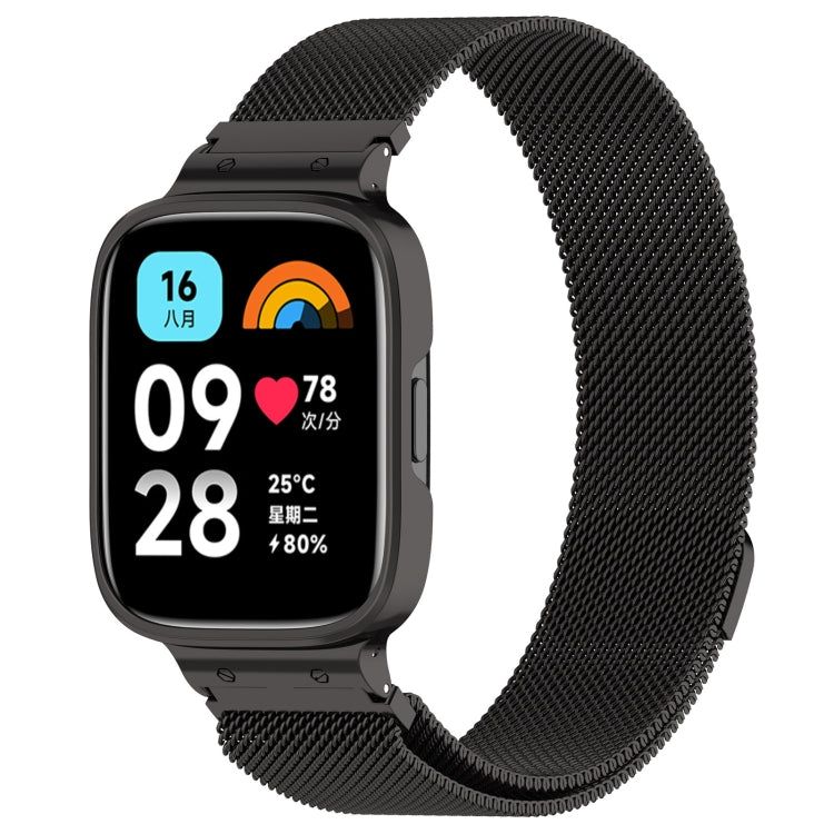2 in 1 Milan Metal Watch Band with Watch Frame, For Redmi Watch 3 Lite / Watch 3 Active