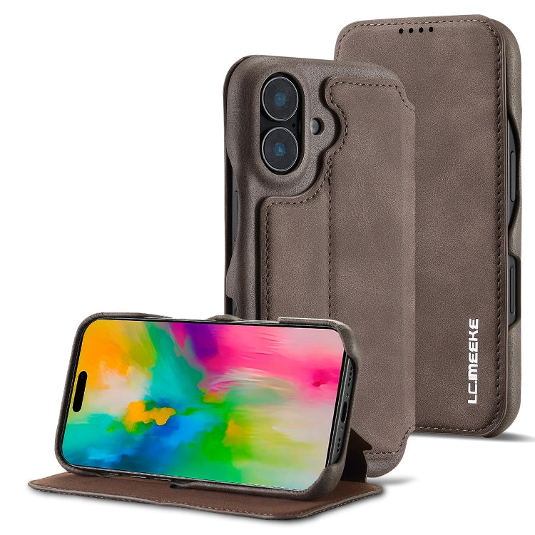 LC.IMEEKE Hon Ancient Series Flip Leather Phone Case, For iPhone 16 Pro Max, For iPhone 16 Pro, For iPhone 16 Plus, For iPhone 16