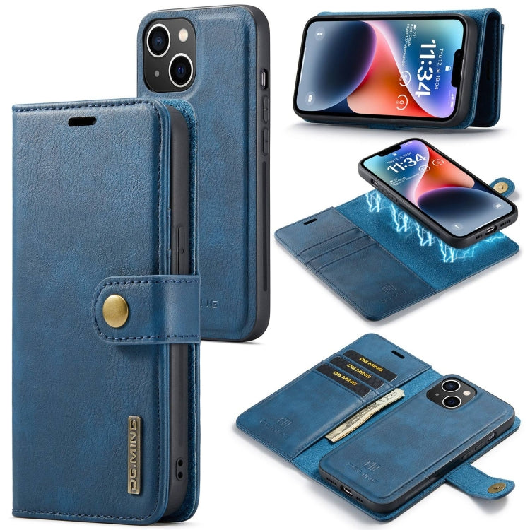 DG.MING Crazy Horse Texture Detachable Magnetic Leather Phone Case, For iPhone 15