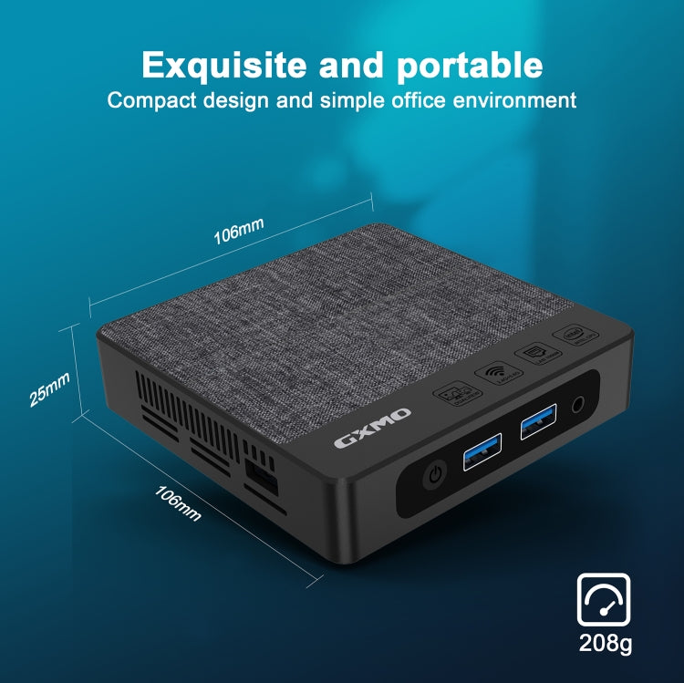 GXMO N42 Windows 11 Intel Gemini Lake N4020C Mini PC NVME SSD WiFi Mini Desktop Computer, 4GB+64GB, 4GB+64GB+256GB