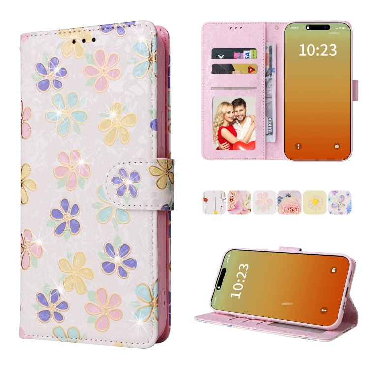 Bronzing Painting RFID Leather Case, For iPhone 16, For iPhone 15 Pro Max, For iPhone 15 Pro, For iPhone 15 Plus