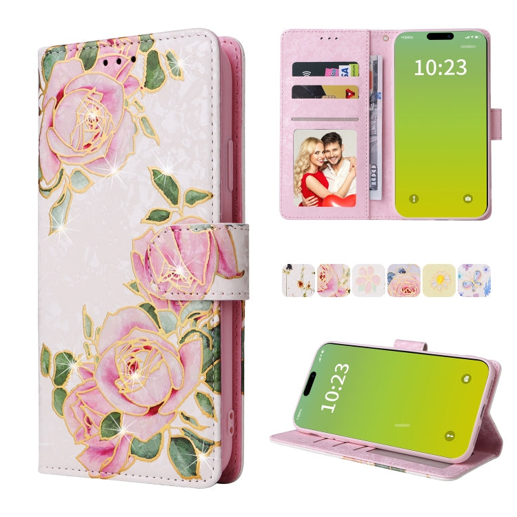 Bronzing Painting RFID Leather Case, For iPhone 15