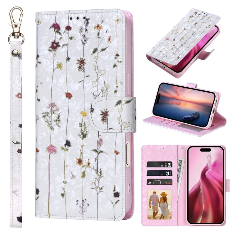 Bronzing Painting RFID Leather Case, For iPhone 16, For iPhone 15 Pro Max, For iPhone 15 Pro, For iPhone 15 Plus
