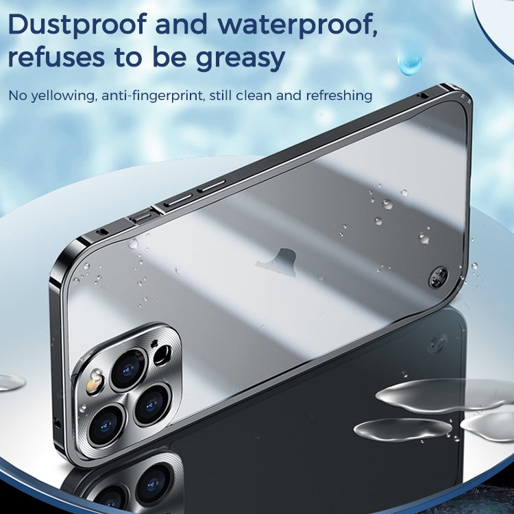 For iPhone 15 Pro Metal Frame Frosted PC Shockproof Phone Case(Silver)