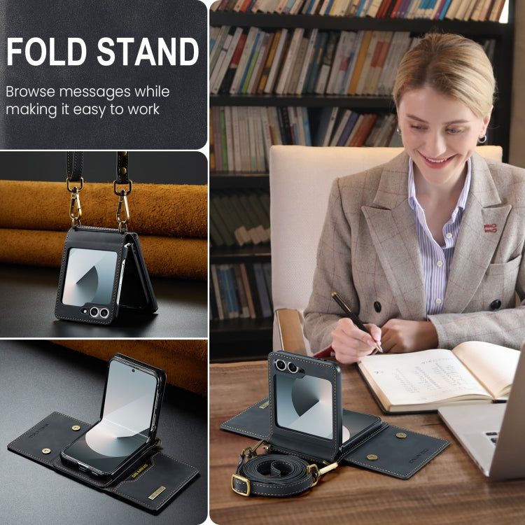 DG.MING M2 Series Card Bag Magnetic Leather Phone Case, For Samsung Galaxy Z Flip6 / Flip7 FE, For Samsung Galaxy Z Flip5 5G, For Samsung Galaxy Z Flip4 5G, For Samsung Galaxy Z Flip3 5G