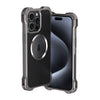 For iPhone 15 Pro Max R-JUST RJ51 Hollow MagSafe Magnetic Metal Phone Case(Space Grey)