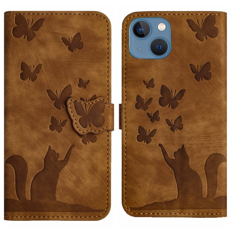 Butterfly Cat Embossing Flip Leather Phone Case, For iPhone SE 2022 / 2020 / 8 / 7, For iPhone 13 Pro Max, For iPhone 13 Pro, For iPhone 13