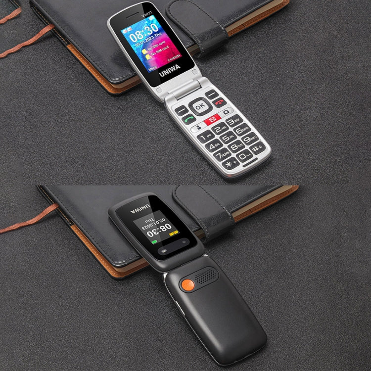 UNIWA V202T 4G Flip Style Phone, 2.4 inch Unisoc T107 Cat.1, SOS, FM, Dual SIM Cards, 21 Keys