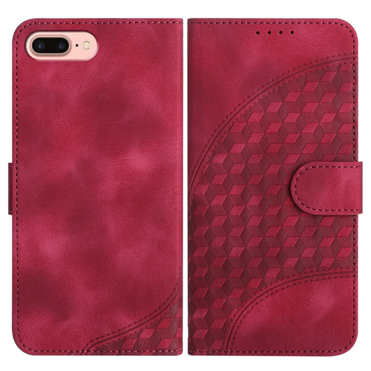 YX0060 Elephant Head Embossed Phone Leather Case with Lanyard, For iPhone XS Max, For iPhone 8 Plus / 7 Plus