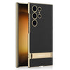 GKK Triumph Ultra-Thin Plain Leather Phone Case with Holder, For Samsung Galaxy S24 Ultra 5G