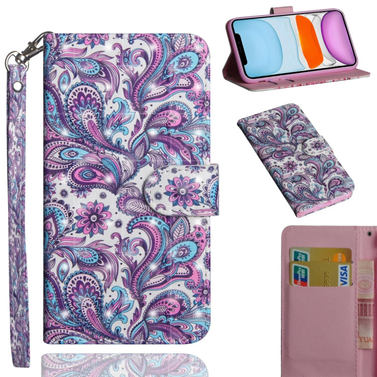 3D Painting Pattern Horizontal Flip TPU + PU Leather Case with Holder & Card Slots & Wallet & Lanyard, For iPhone 11, For iPhone SE 2022 / SE 2020 / 8 / 7