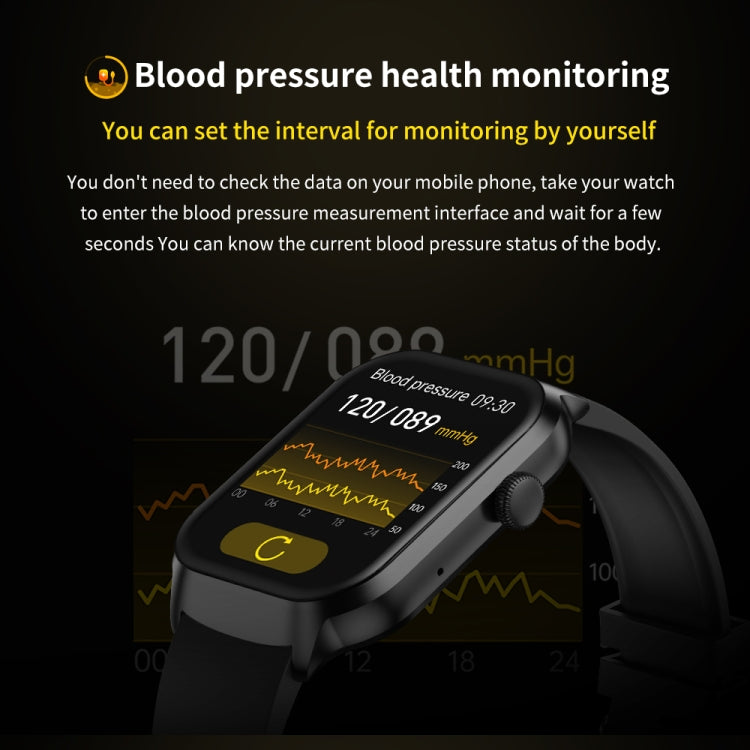 2.01 inch Silicone Strap Bluetooth Call Smart Watch Support Heart Rate Monitoring / Non-invasive Blood Sugar, Silicone Strap Black, Silicone Strap Light Yellow