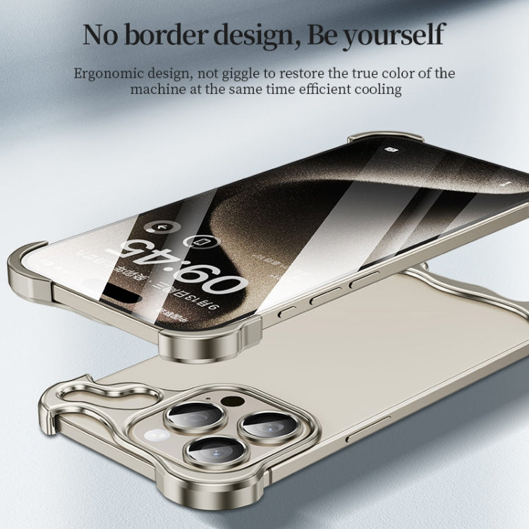 Frameless Metal Corner Pad Phone Case with Lens Film, For iPhone 15 Pro Max, For iPhone 15 Pro, For iPhone 15 Plus, For iPhone 15