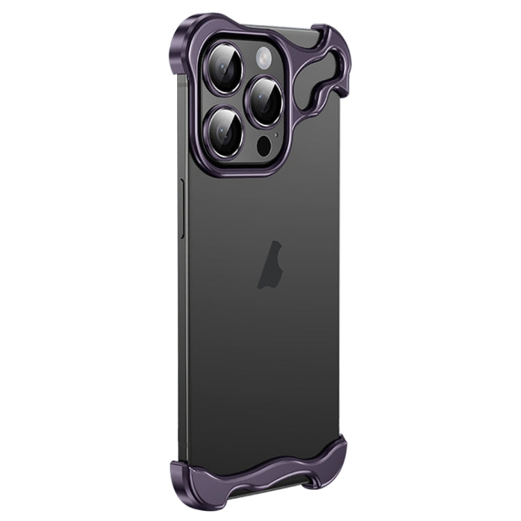 Frameless Metal Corner Pad Phone Case with Lens Film, For iPhone 15 Pro Max, For iPhone 15 Pro, For iPhone 15 Plus, For iPhone 15