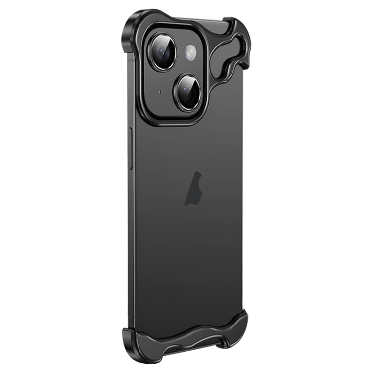 Frameless Metal Corner Pad Phone Case with Lens Film, For iPhone 15 Pro Max, For iPhone 15 Pro, For iPhone 15 Plus, For iPhone 15