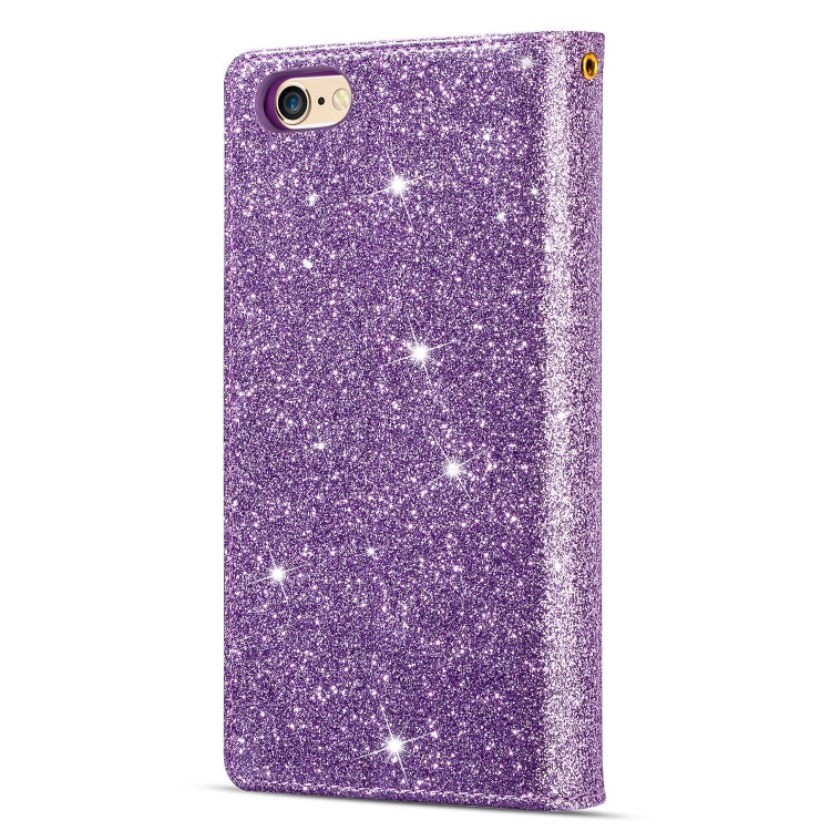 Multi-card Slots Starry Sky Laser Carving Glitter Zipper Horizontal Flip Leather Case with Holder & Wallet & Lanyard, For iPhone 6 Plus / 6s Plus