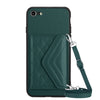 Rhombic Texture Card Bag RFID Phone Case with Long Lanyard, For iPhone SE 2022 / SE 2020, For iPhone 13 Pro Max, For iPhone 13 Pro, For iPhone 13